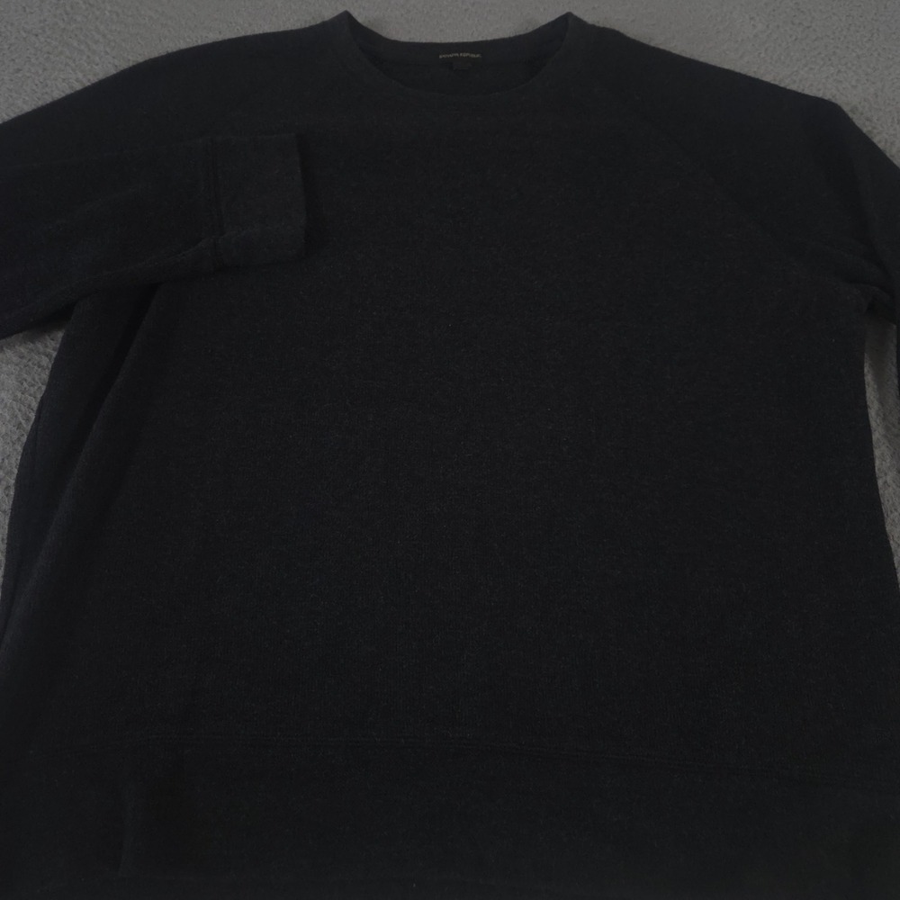 Banana Republic Sweatshirt Mens XL Black Mid-Weight Waffle Crew Raglan Pullover